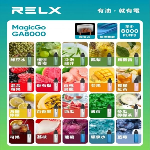 RELX悅刻一次性拋棄式GA8000|正版授權|多口味可選|台灣現貨