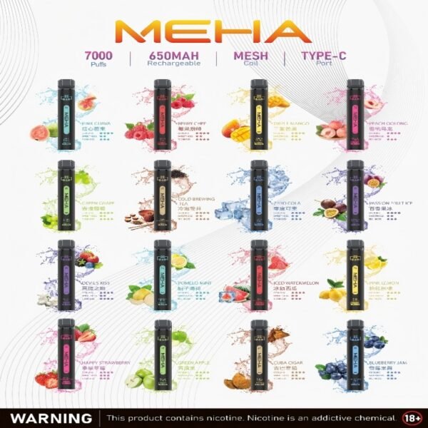 MEHA 魅嗨 小黑条 7000 Puffs|原裝正品|多口味可選|台灣現貨