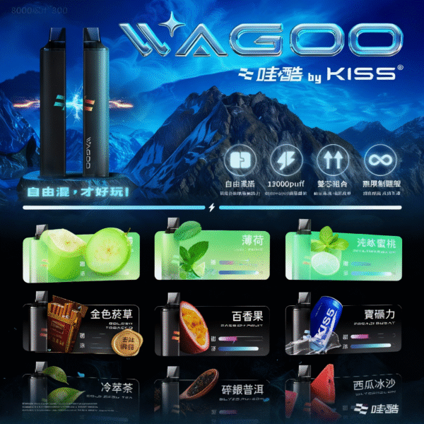 哇酷 WAGOO 一次性 6500 口｜雙芯雙口味 三種模式 自由混搭 台灣現貨